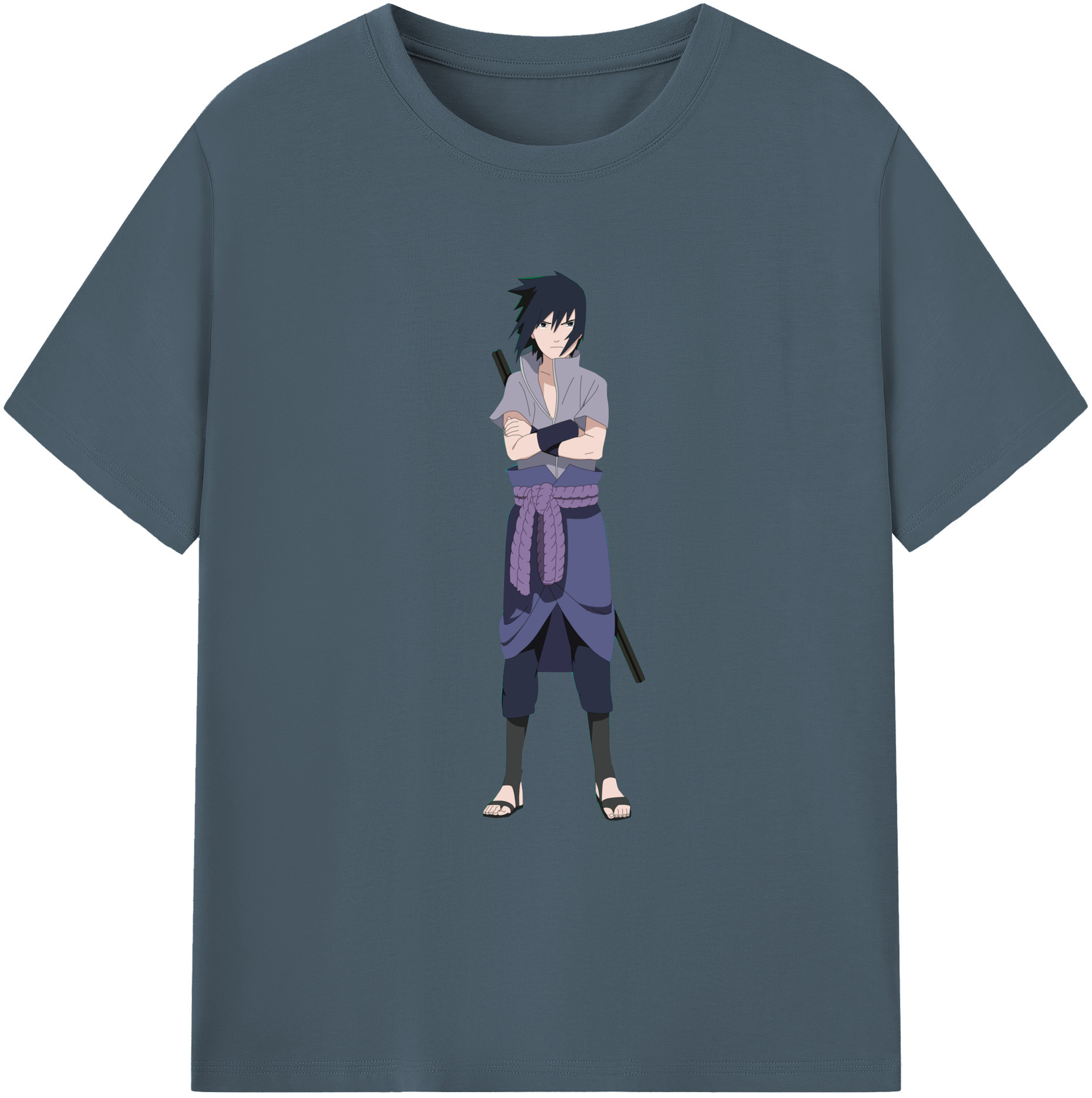 （画像用） NARUTO -ナルト- うちは サスケ Uchiha Sasuke 綿100％半袖Tシャツ（フロントプリント）